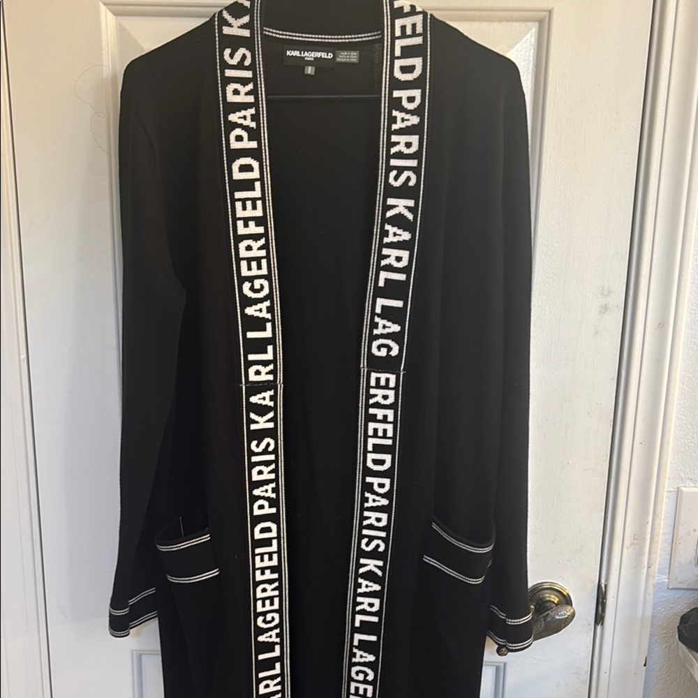 Karl Lagerfeld Black Jacket with White Accents